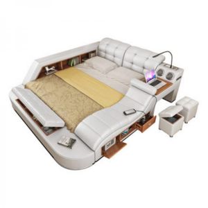 ריהוט בית ולגן חדר השינה מיטה מעור אמיתי עם מיטת מסאז 