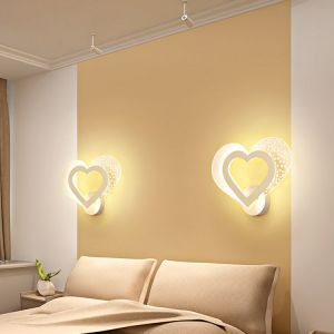 ריהוט בית ולגן חדר השינה מנורה יוקרתית לחדר שינה בצורת לב בעיצוב רומנטי