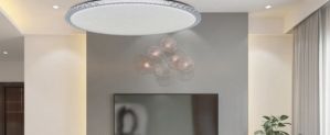 ריהוט בית ולגן תאורה פלפון חכם עם שלט דגם Clean עגול Lumitec LM-PNL-RD-CCT-R-CLEAN-60W - צבע לבן עם מסגרת דקורטי