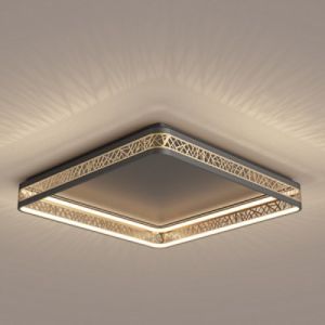 ריהוט בית ולגן תאורה צמוד תקרה מרובע Luxe 45W מבית Semicom - גוון אור חם - צבע אפור